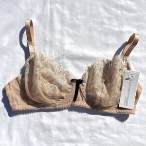 Elle Macpherson Virtuo Nude Underwire Bra 34D Embroidered Lace